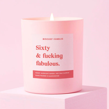 60th Birthday Gift Funny 60th Birthday Gift Candle Sixty And Fabulous