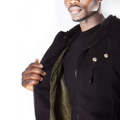 Knife Resistant Anti Slash Hooded Top in Black