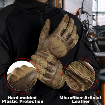 Combat Outdoor Climbing Glove Protective Gear PU Leather-2