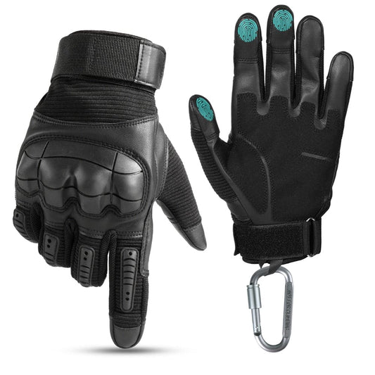 Tactical Outdoor Fitness Gear PU Leather Full Finger Glove-0