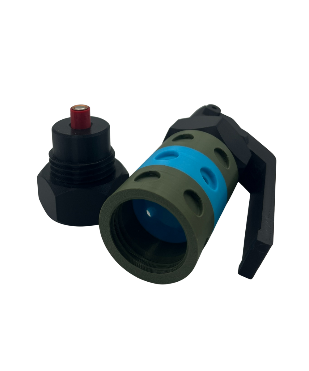 Duell V2 Airsoft Impact Grenade Olive Green with Colour Band