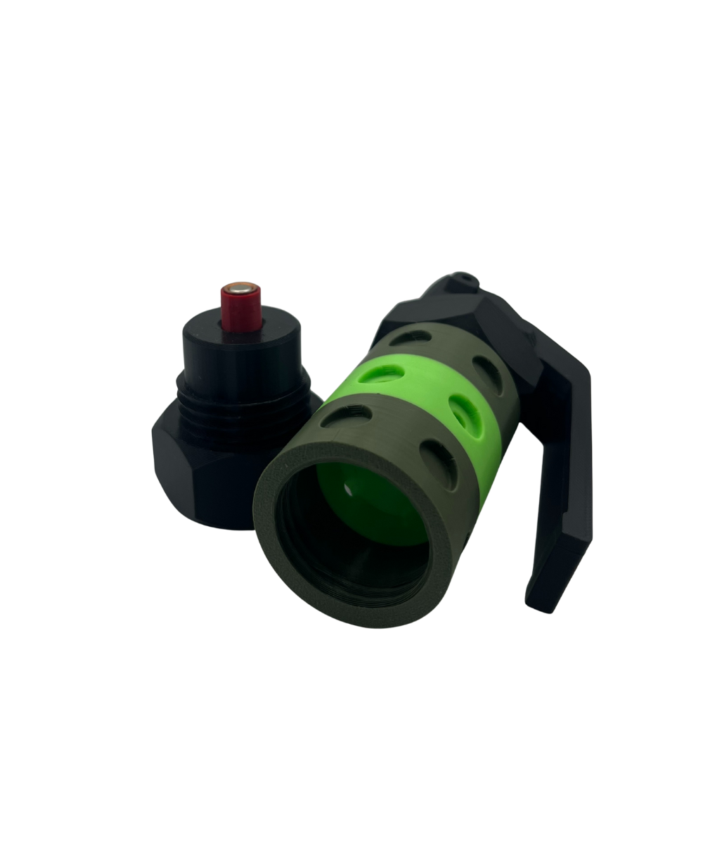 Duell V2 Airsoft Impact Grenade Olive Green with Colour Band