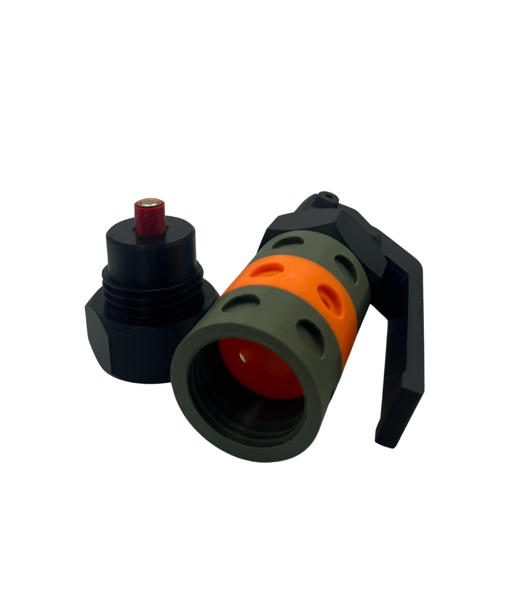 Duell V2 Airsoft Impact Grenade Olive Green with Colour Band