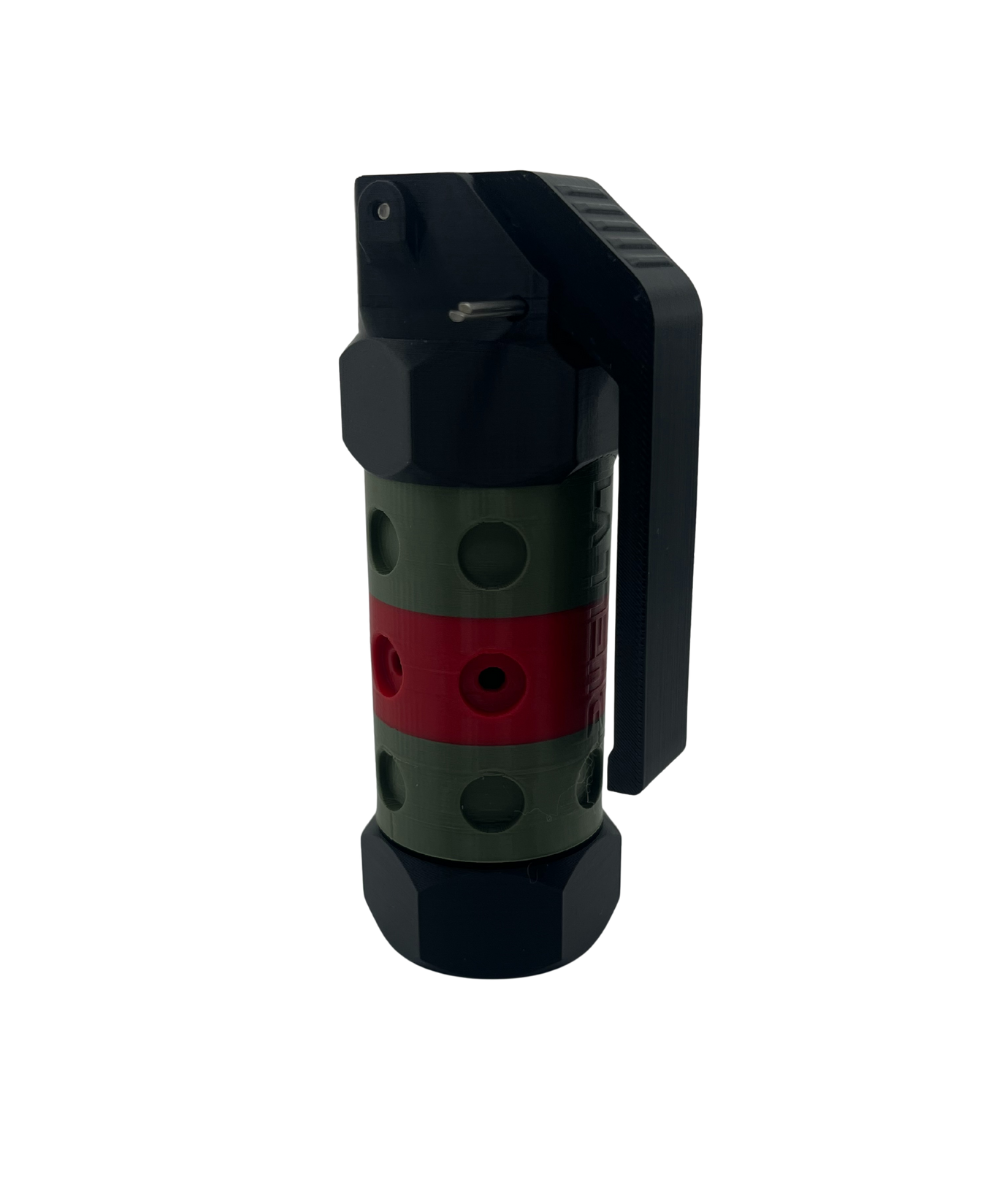 Duell V2 Airsoft Impact Grenade Olive Green with Colour Band