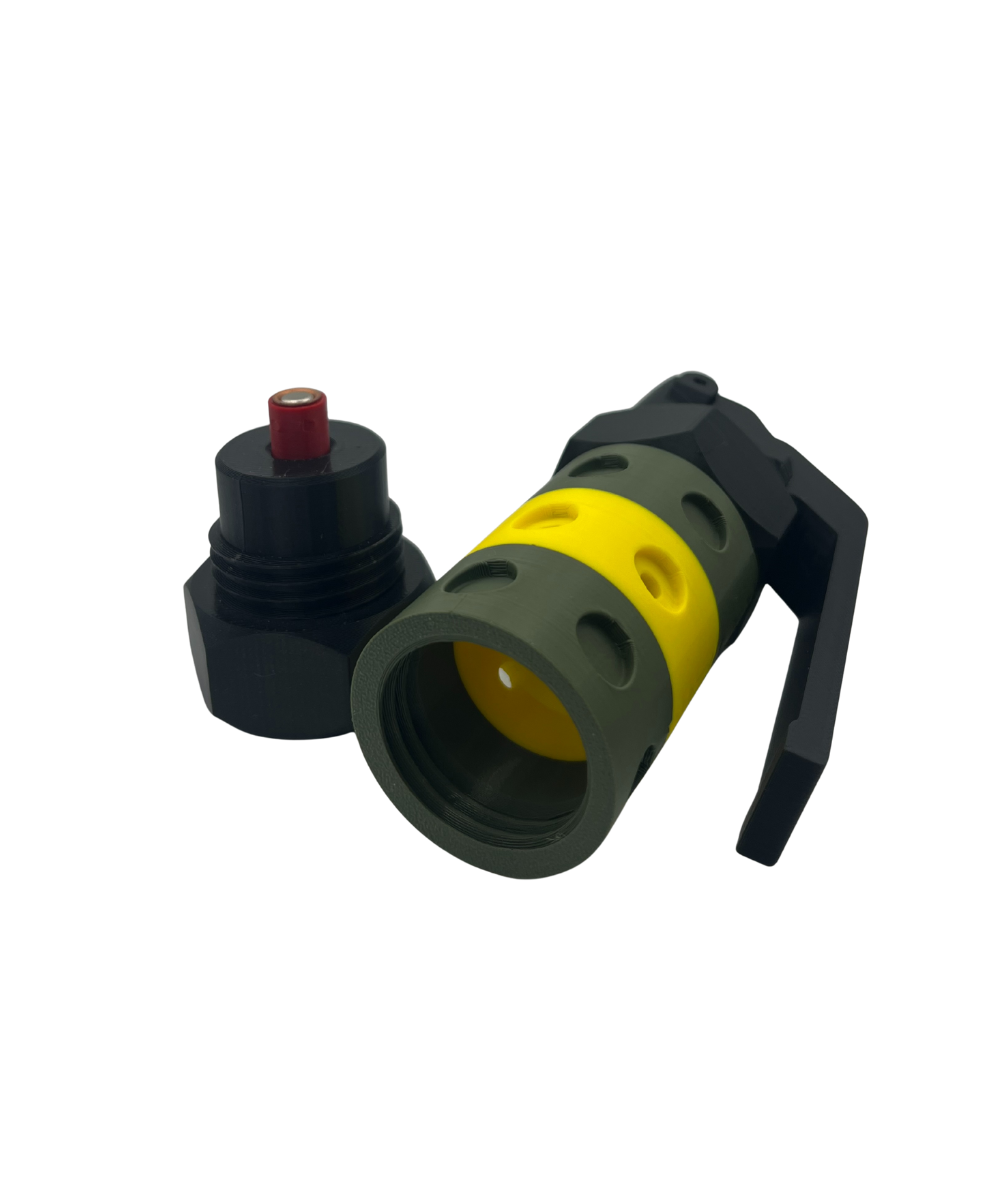 Duell V2 Airsoft Impact Grenade Olive Green with Colour Band