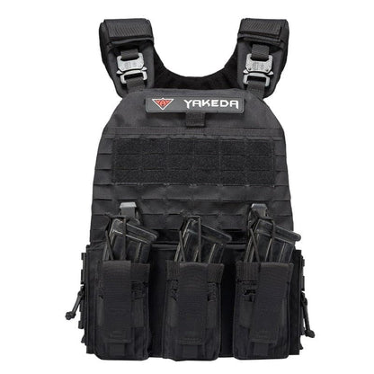 military tactical plate carrier vest with cummerbund pouches-0
