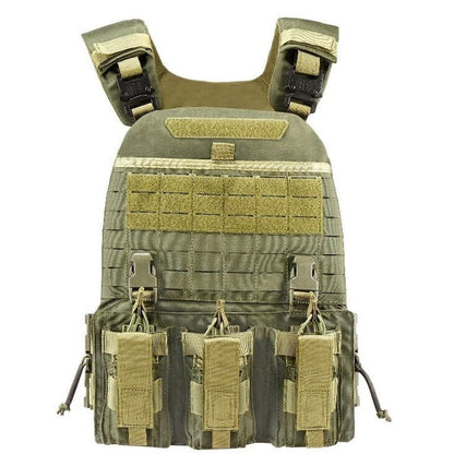 military tactical plate carrier vest with cummerbund pouches-7