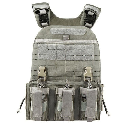 military tactical plate carrier vest with cummerbund pouches-6