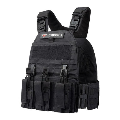 military tactical plate carrier vest with cummerbund pouches-2