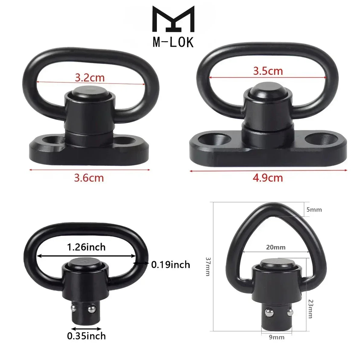 Tactical GBB RSA Sling Swivel QD Adapter Mlok KeyMod 20mm Pictinny Rail Airsoft Rifle AR15 Sling Mount Hunting Gun Accessories