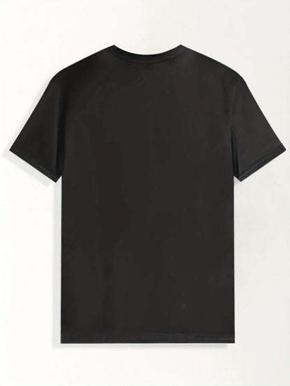 [Summer Style] Men's Black Pantera Graphic T-Shirt - Summer Casual Crew Neck Polyester Tee with Bold Animal Print