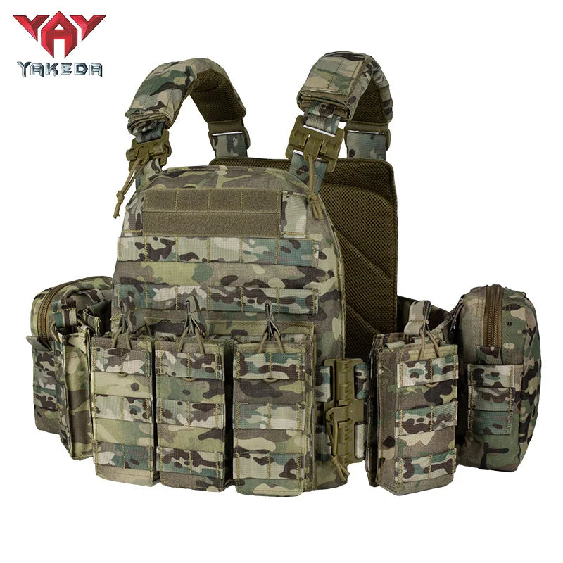 YAKEDA 6094 Tactical Vest Outdoor Hunting Plate Carrier，Quick Release Protective Adjustable Vest Airsoft Carrier