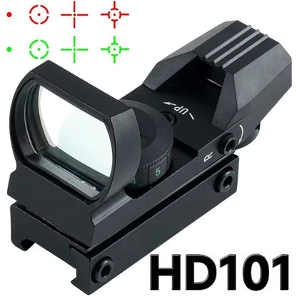 Tactical Holographic 4 Reticle Green Red Dot Portable Outdoor Sight for 11mm / 20mm Rail Mount Hunting Rifle Airsoft Accessory