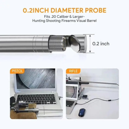 Rifle Weapon Borescope Camera, 0.2inch Digital Hunting Cleaning Scope with LED Light Side View Use on Android PC