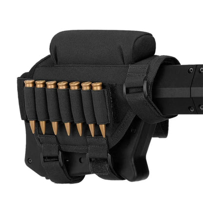 Tactical Airsoft Buttstock Cheek Cartridge Pouch with 7 Shells Attachment Holder