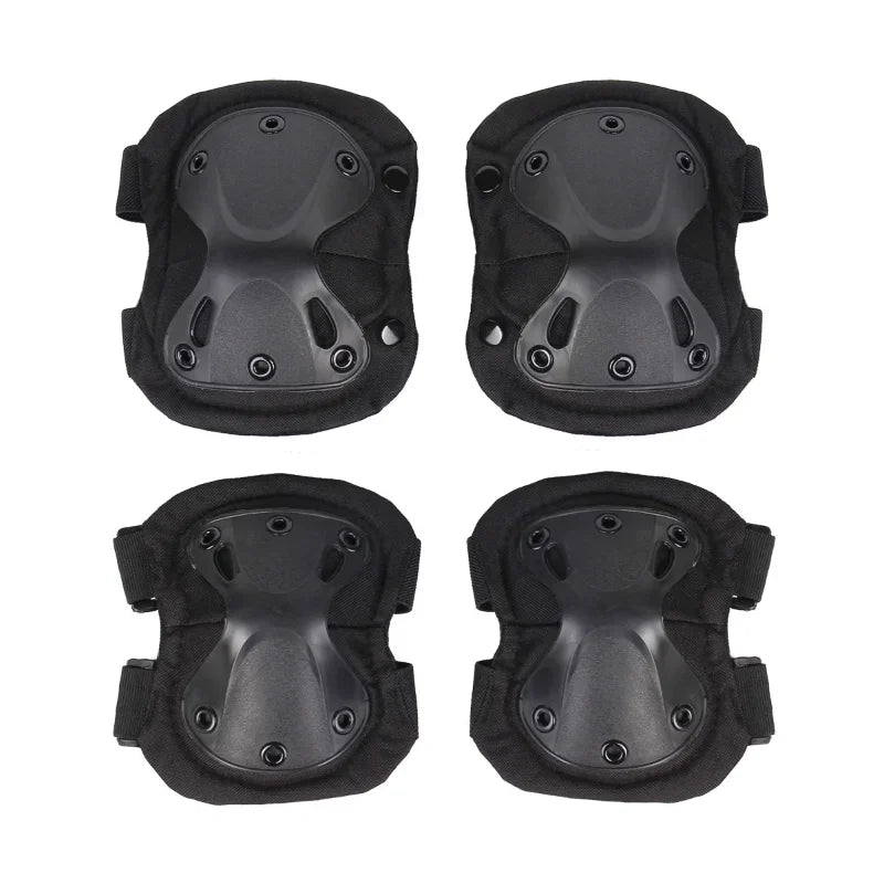 Knee and Elbow Protective Pads for Outdoor Sports (Hunting, Airsoft, Military Tactical) - Safety Gear Support