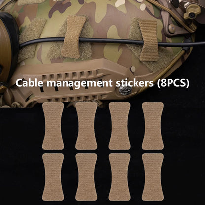 Tactical 8PCS Helmet Cable Management Kits NVG Comms Wires Cord Collected Organizer Hook&Loop Straps Hunting Airsoft Accessories