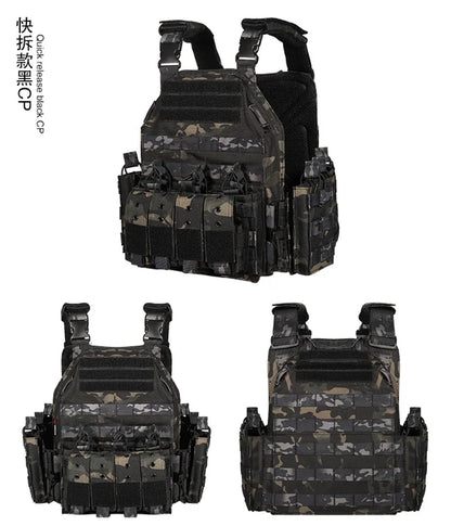 YAKEDA 1000D Nylon Plate Carrier Tactical Vest Outdoor Hunting Protective Adjustable MODULAR Vest for Airsoft Combat Accessories