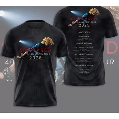 Simply Red 40th Anniversary Tour 2025 T Shirt Men Size S-5XL CG2358