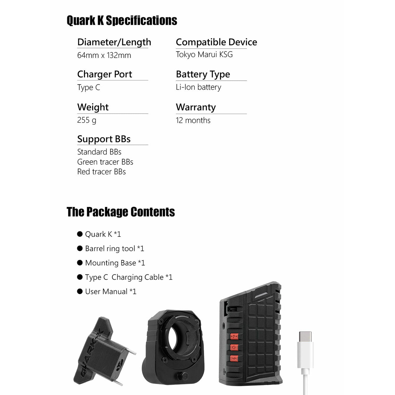 Acetech Quark-K Tracer Unit For KSG Shotgun
