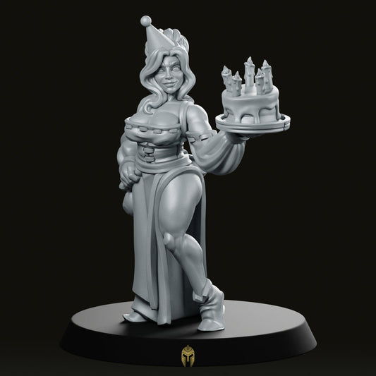 Anniversary Babe with Cake Fantasy Miniature