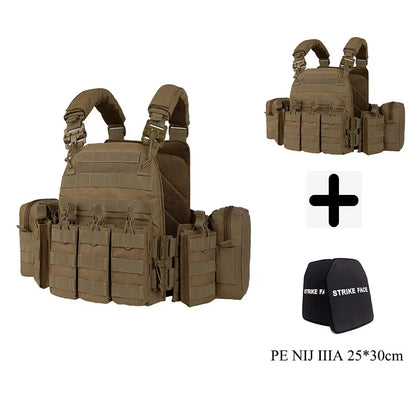 YAKEDA 6094 Tactical Vest Outdoor Hunting Plate Carrier，Quick Release Protective Adjustable Vest Airsoft Carrier
