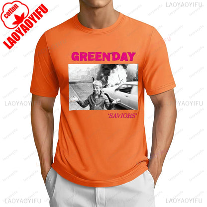 90s 80s Green Day Punk Rock Band Fans T-shirt Hip Hop Casual Fashion Streetwear Women T Shirt Summer Short Sleeve Man Tshirt