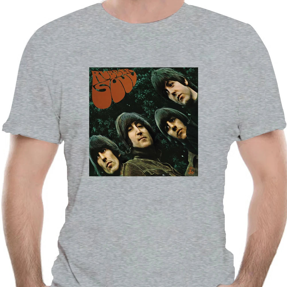 Authentic Band Rubber Soul Slim Fit T-Shirt Silver S-2XL NEW 0484X