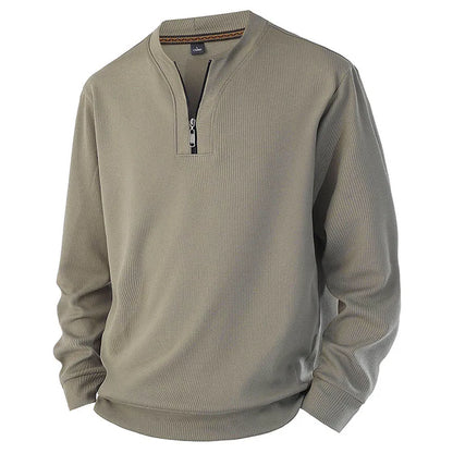 Plus Size 7XL 8XL Men's long-sleeve T-shirt half-zip sweatshirt new style for spring autumn casual V-neck Hoodies men's clothing