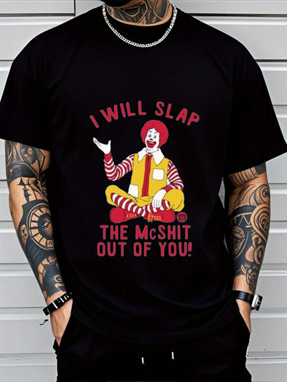 Men'S Plus Size I Will Slap The McShit Out of You 3D Printed T-Shirt - Comfortable and Breathable for Casual Wear