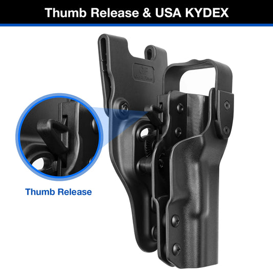 Gun&Flower Kydex OWB Holster for Glock 17 /19 Pistol with Thumb Release Retention Tactical Right Hand Gun Bags,NOT Red Dot