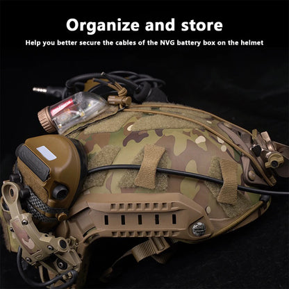 Tactical 8PCS Helmet Cable Management Kits NVG Comms Wires Cord Collected Organizer Hook&Loop Straps Hunting Airsoft Accessories