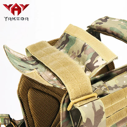 YAKEDA 1000D Nylon Plate Carrier Tactical Vest Outdoor Hunting Protective Adjustable MODULAR Vest for Airsoft Combat Accessories