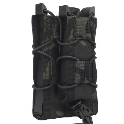 Tacctical Molle Double Magazine Pouch 9mm/7.62/5.56mm Pistol Rifle Mag Pouch M4 AR15 AK Glock 17 Universal Fast Attach Carrier