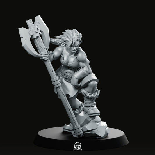 Berserk Female Orc Miniature