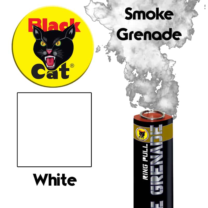Black Cat Ring pull smoke grenade (White)
