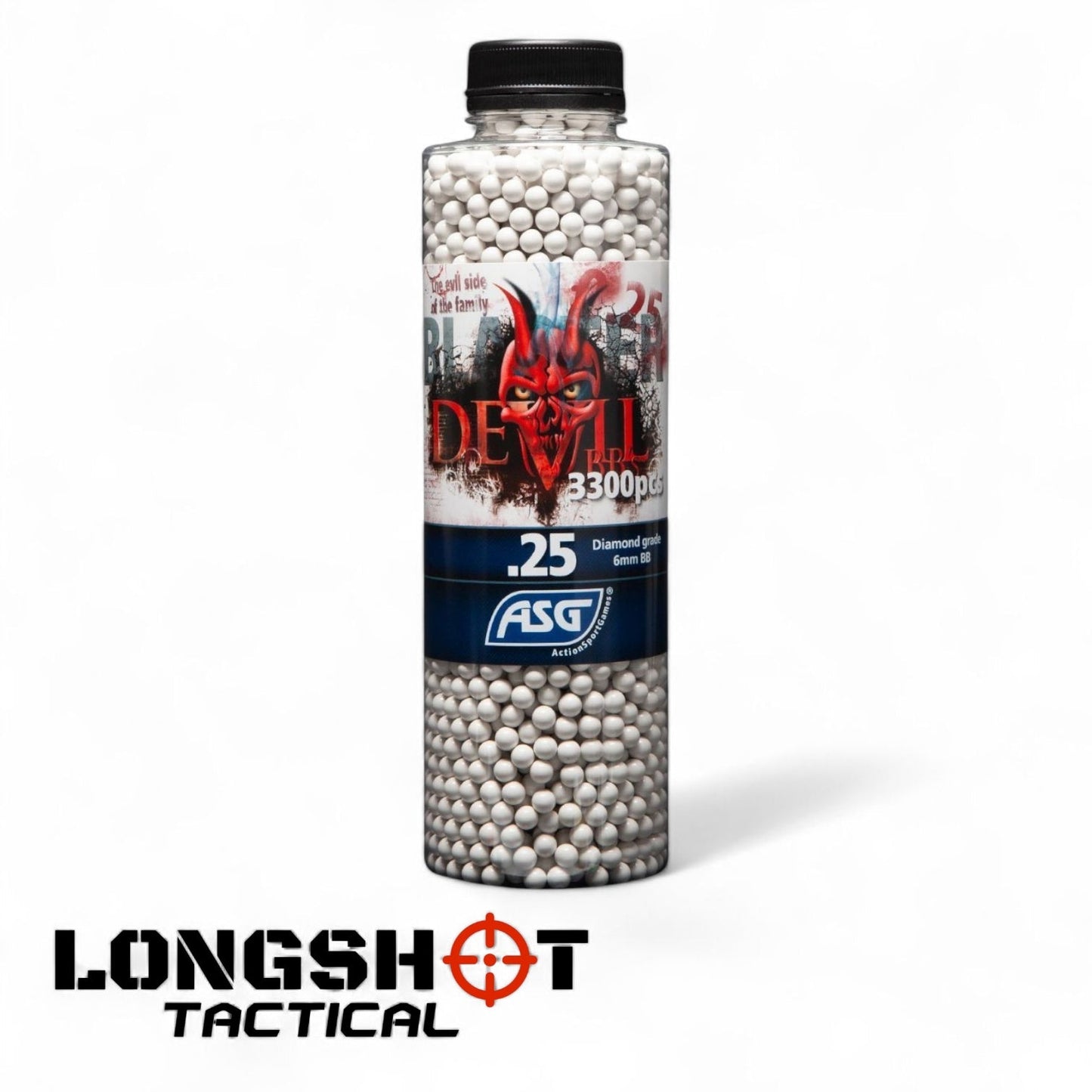 Devil Blaster, 0.25g, airsoft BBs, 3300 pcs. bottle — 1 Bottle (3300 BB's)