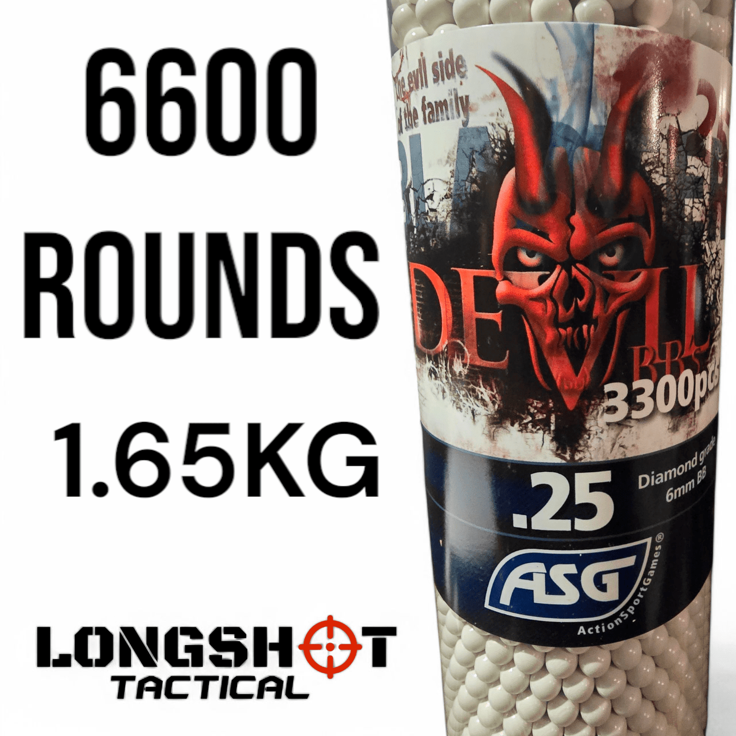 Blaster Devil, 0.25g, airsoft BBs, 3300 pcs. bottle — 2 Bottles (6600 BB's)