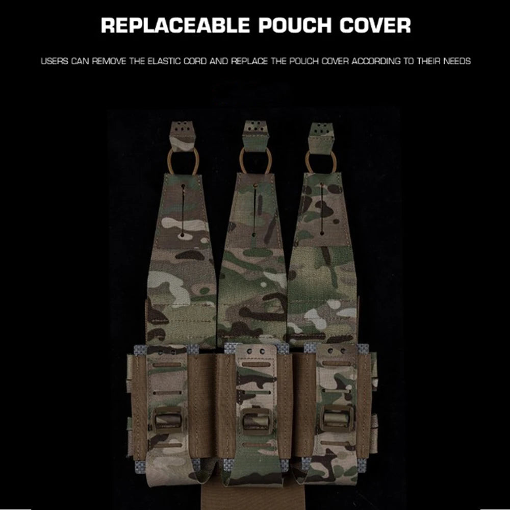Tactical 5.56 Triple Mag Pouch Plate Airsoft Multifunction Detachable Expansion Bag Gear Hunting Paintball Shooting Accessories