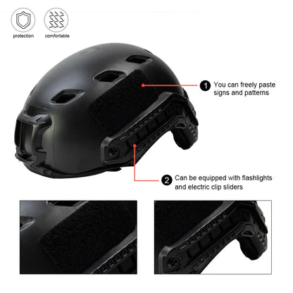 BOOIU FAST Tactical BJ Type Helmet Airsoft Protective Paintball Combat Helmet Riding CS Game Head Protector ABS Fast Helmets