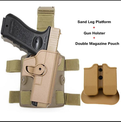 Tactical Drop Leg Thigh Gun Holster For GL 17 Airsoft Pistol Holster Platform Hunting Accessories With Gear