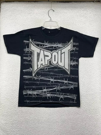 Europe And America New Oversize Long Sleeve Gothic Street Letter Printed T-shirt Men Retro Harajuku Hip Hop Loose Cotton Tops