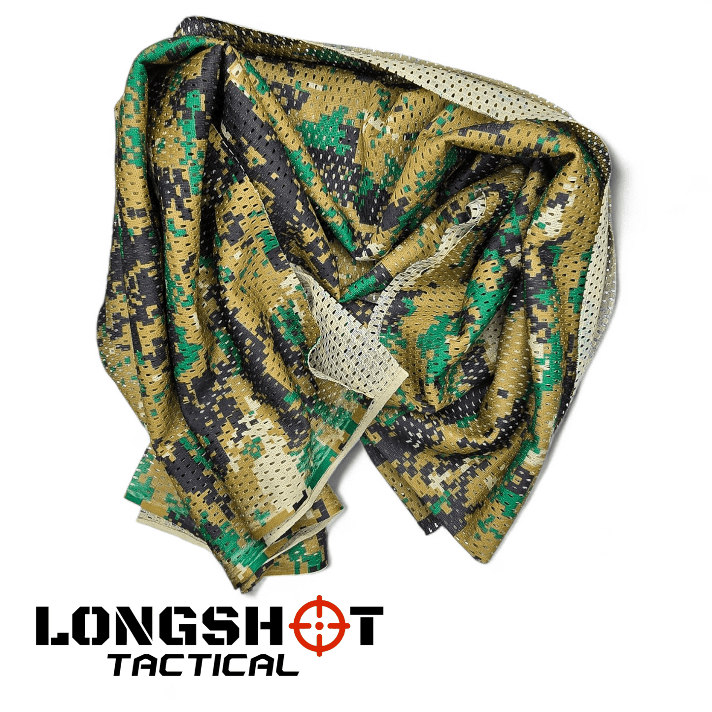 Camo Mesh Scrim Tactical Neck Scarf - Lightweight Hunting & Airsoft Scarf