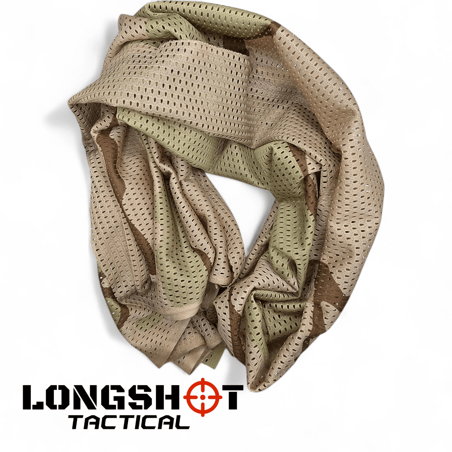 Camo Mesh Scrim Tactical Neck Scarf - Lightweight Hunting & Airsoft Scarf