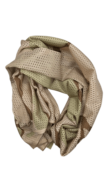 Camo Mesh Scrim Tactical Neck Scarf - Lightweight Hunting & Airsoft Scarf