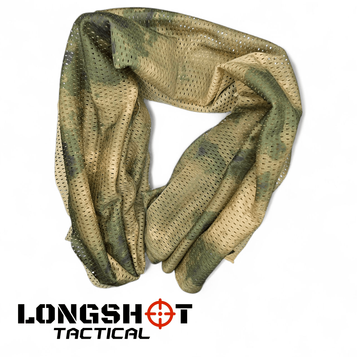 Camo Mesh Scrim Tactical Neck Scarf - Lightweight Hunting & Airsoft Scarf