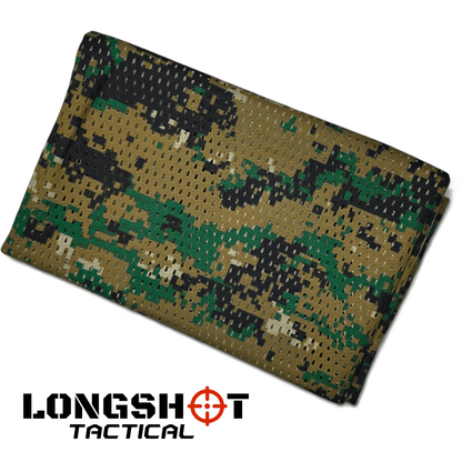 Camo Mesh Scrim Tactical Neck Scarf - Lightweight Hunting & Airsoft Scarf