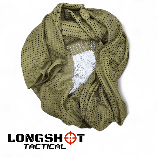 Camo Mesh Scrim Tactical Neck Scarf - Lightweight Hunting & Airsoft Scarf