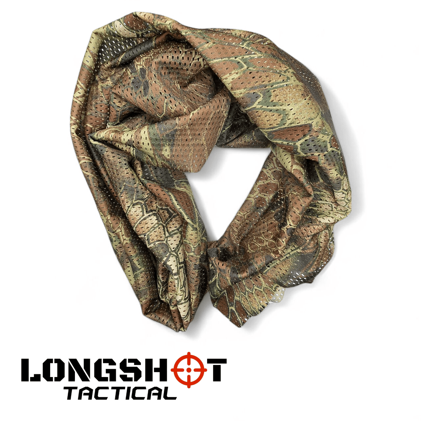 Camo Mesh Scrim Tactical Neck Scarf - Lightweight Hunting & Airsoft Scarf