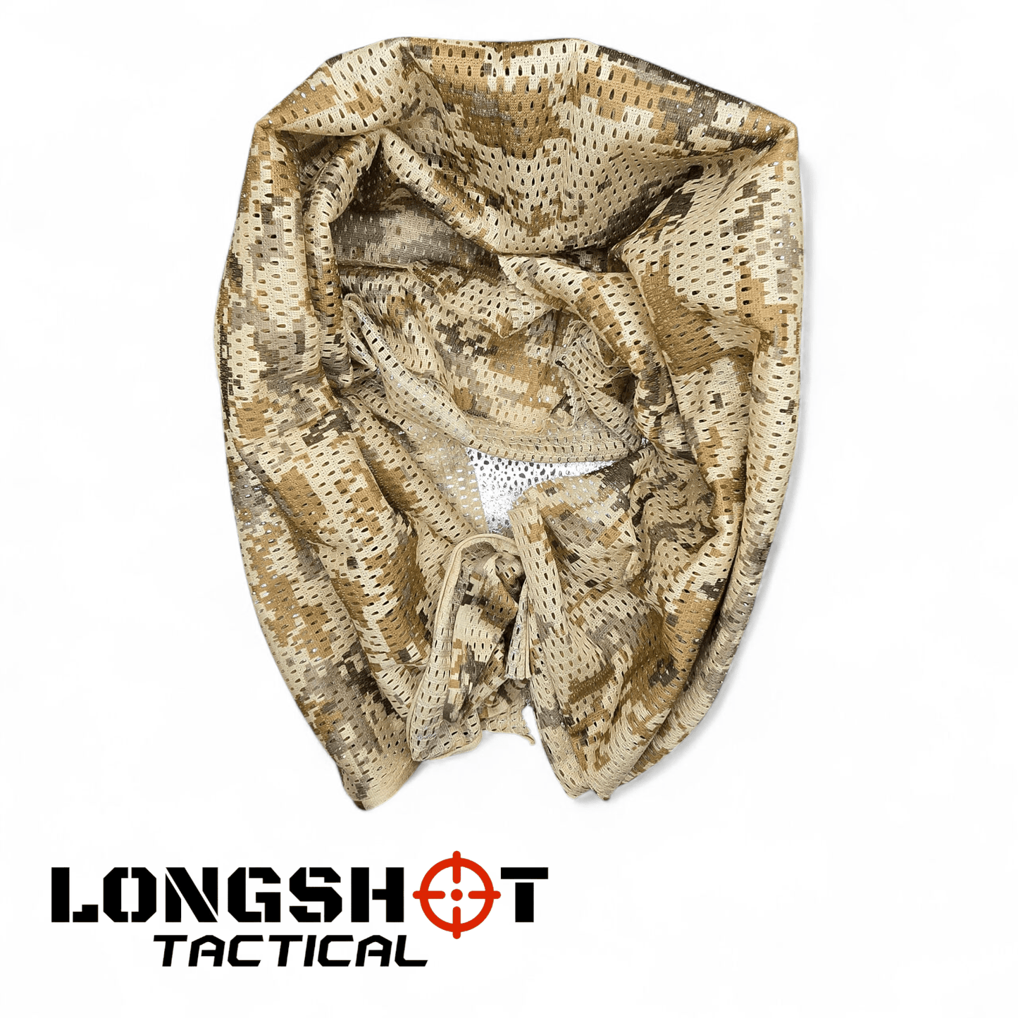 Camo Mesh Scrim Tactical Neck Scarf - Lightweight Hunting & Airsoft Scarf